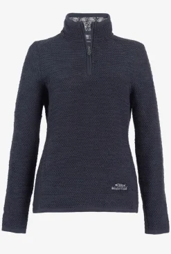 Weird Fish Sweatshirts & Hoodies|Aria 1/4 Zip Eco Macaroni Sweatshirt Navy