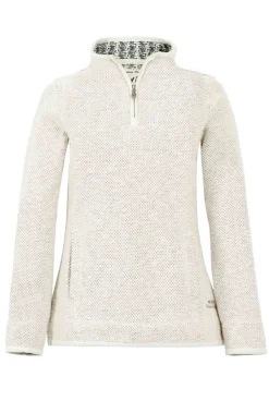Weird Fish Sweatshirts & Hoodies|Aria 1/4 Zip Eco Macaroni Sweatshirt Ecru