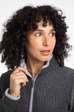 Weird Fish Fleece|Ariana Eco Full Zip Grid Fleece Washed Black