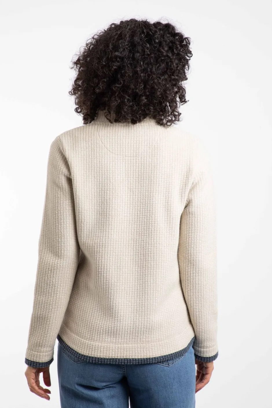 Weird Fish Fleece|Ariana Eco Full Zip Grid Fleece Ecru