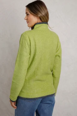 Weird Fish Fleece|Ariana Eco Full Zip Grid Fleece Tarragon
