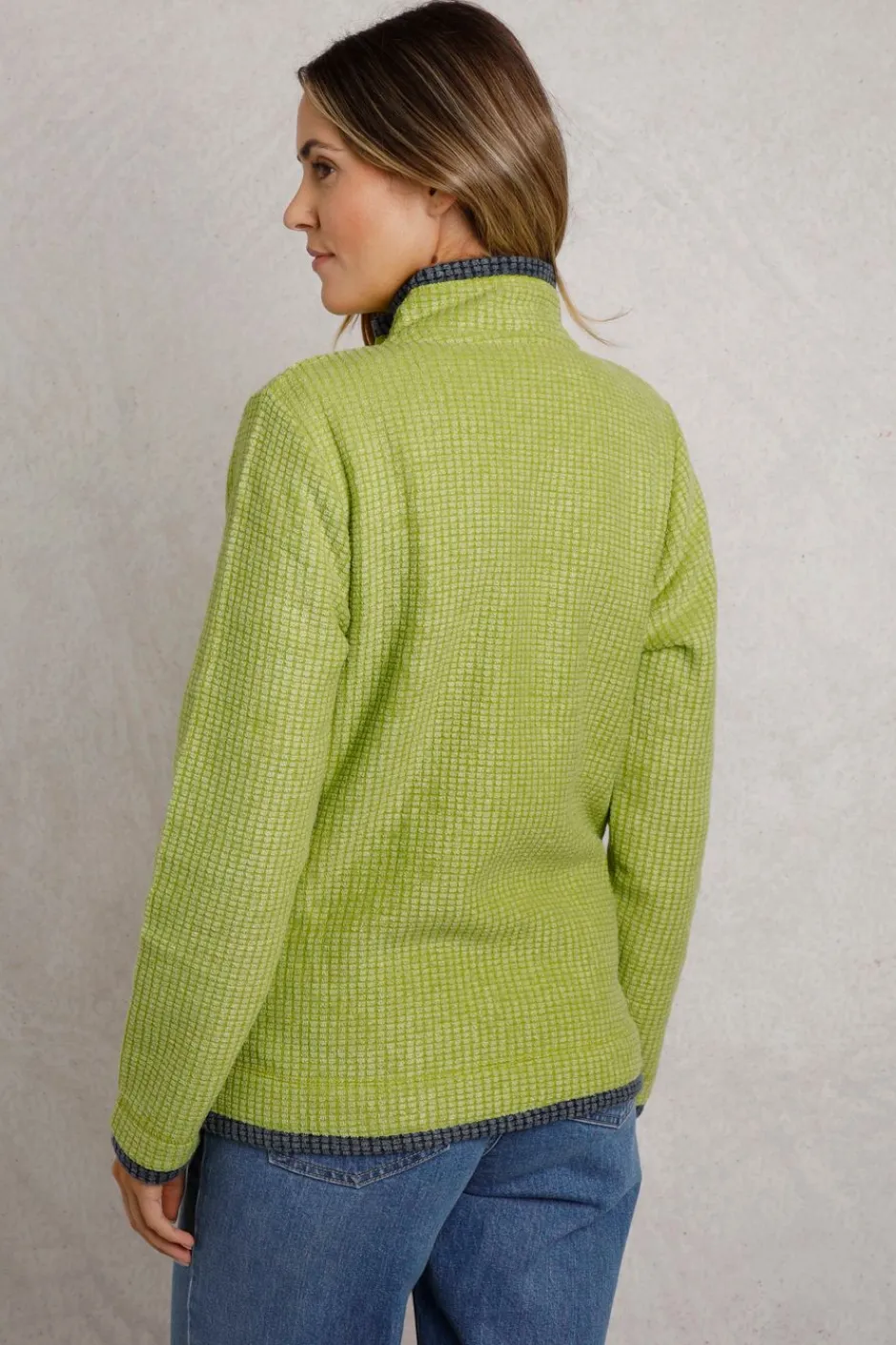Weird Fish Fleece|Ariana Eco Full Zip Grid Fleece Tarragon