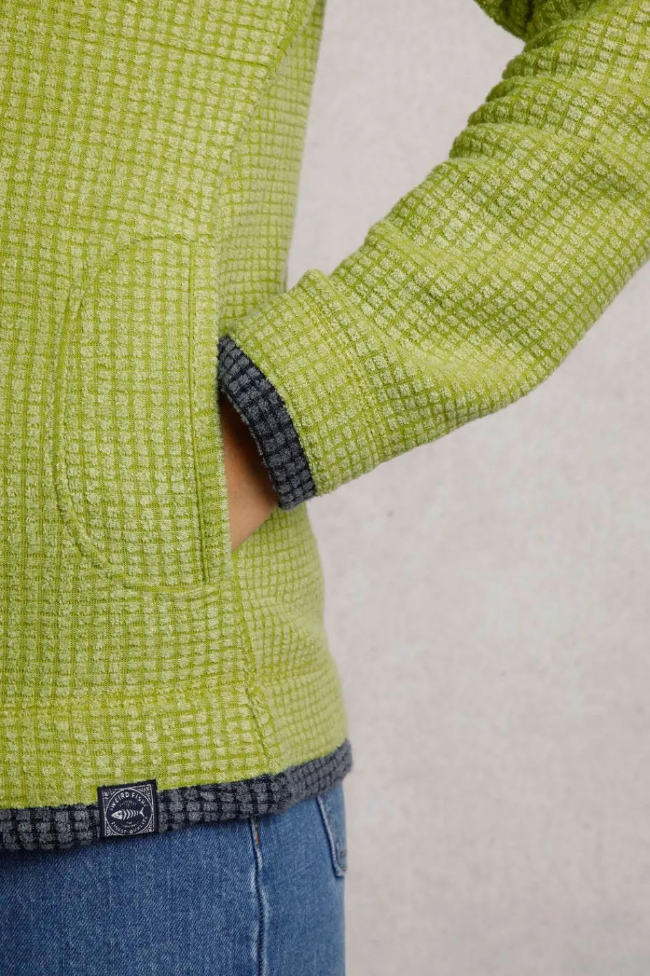 Weird Fish Fleece|Ariana Eco Full Zip Grid Fleece Tarragon