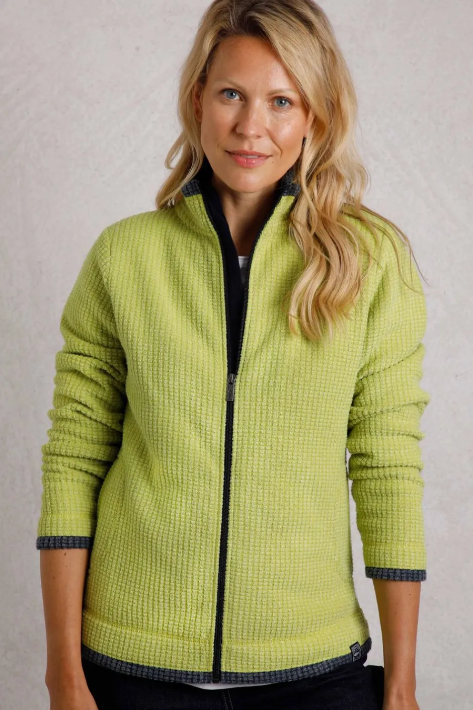 Weird Fish Fleece|Ariana Eco Full Zip Grid Fleece Tarragon