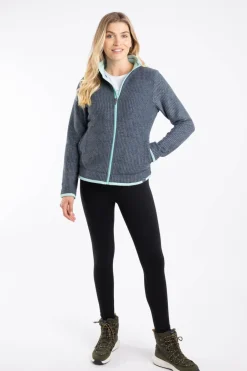 Weird Fish Fleece|Ariana Eco Full Zip Grid Fleece Rich Navy