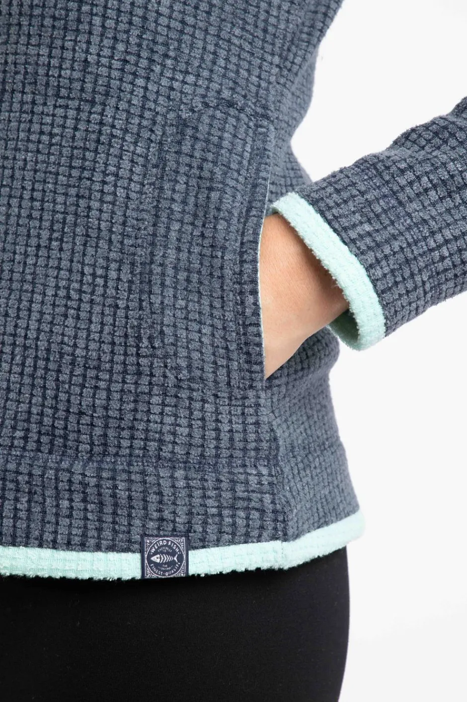 Weird Fish Fleece|Ariana Eco Full Zip Grid Fleece Rich Navy