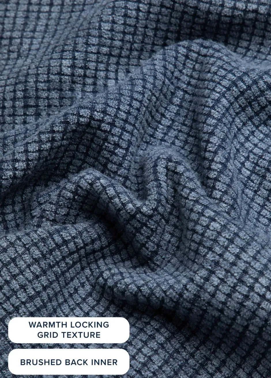 Weird Fish Fleece|Ariana Eco Full Zip Grid Fleece Rich Navy