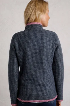 Weird Fish Fleece|Ariana Eco Full Zip Grid Fleece Navy