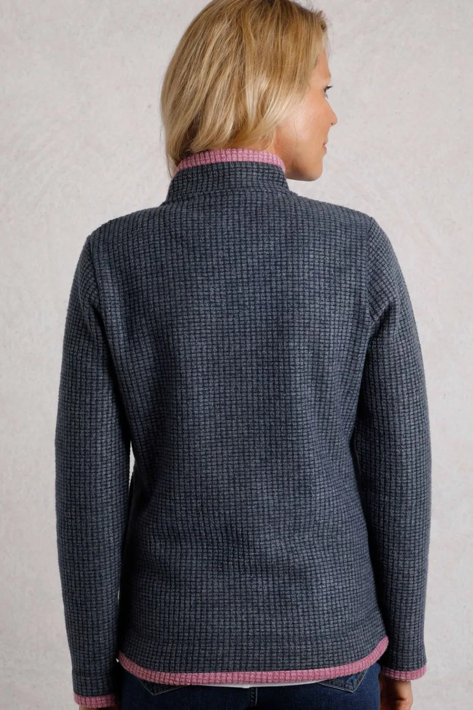Weird Fish Fleece|Ariana Eco Full Zip Grid Fleece Navy