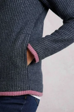 Weird Fish Fleece|Ariana Eco Full Zip Grid Fleece Navy