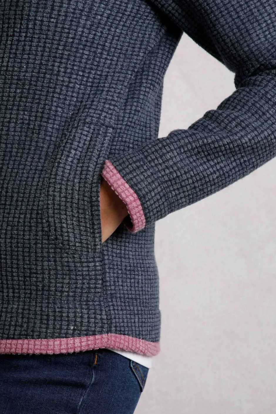 Weird Fish Fleece|Ariana Eco Full Zip Grid Fleece Navy