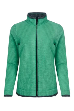 Weird Fish Fleece|Ariana Eco Full Zip Grid Fleece Grass Green
