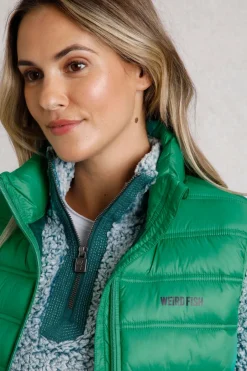 Weird Fish Coats, Jackets And Gilets|Atissa Lightweight Padded Gilet Evergreen