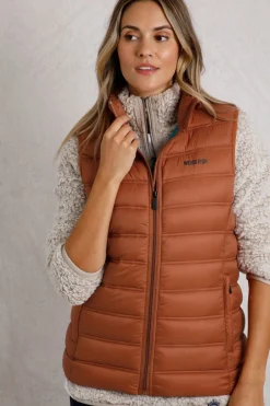 Weird Fish Coats, Jackets And Gilets|Atissa Lightweight Padded Gilet Rust