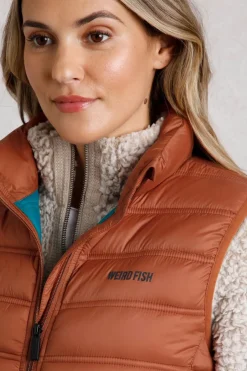 Weird Fish Coats, Jackets And Gilets|Atissa Lightweight Padded Gilet Rust