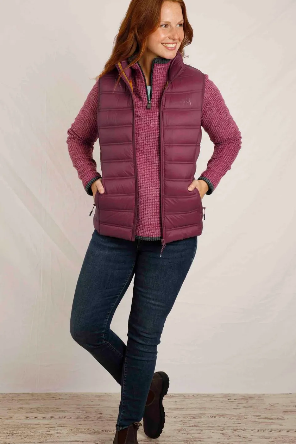 Weird Fish Coats, Jackets And Gilets|Atissa Lightweight Padded Gilet Mulberry