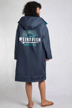 Weird Fish Coats, Jackets And Gilets|Swimshorts & Changing Robes|Atlantic Unisex Waterproof Changing Robe Blue Surf