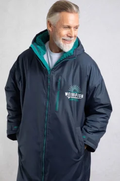 Weird Fish Coats, Jackets And Gilets|Swimshorts & Changing Robes|Atlantic Unisex Waterproof Changing Robe Blue Surf