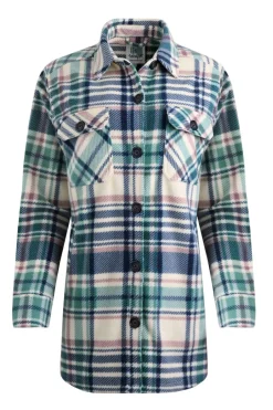 Weird Fish Shirts|Coats, Jackets And Gilets|Autumn Oversized Check Fleece Shacket Dark Jade