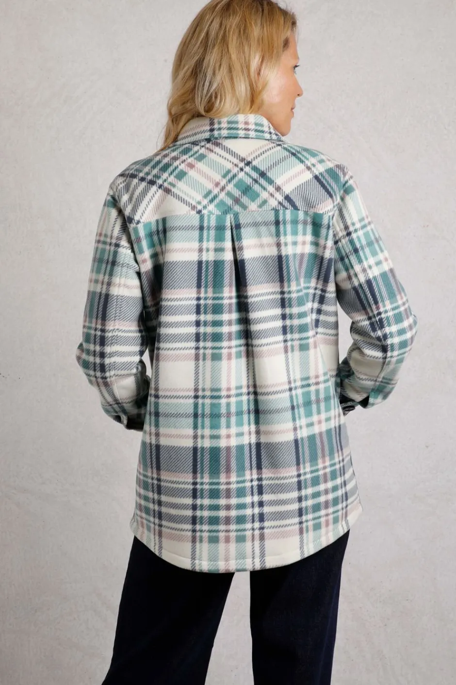 Weird Fish Shirts|Coats, Jackets And Gilets|Autumn Oversized Check Fleece Shacket Dark Jade
