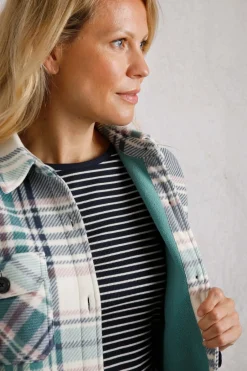 Weird Fish Shirts|Coats, Jackets And Gilets|Autumn Oversized Check Fleece Shacket Dark Jade