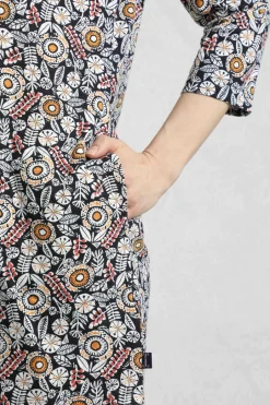 Weird Fish Tunics|Tops & T-Shirts|Ava Organic Cotton Printed Slub Tunic Navy