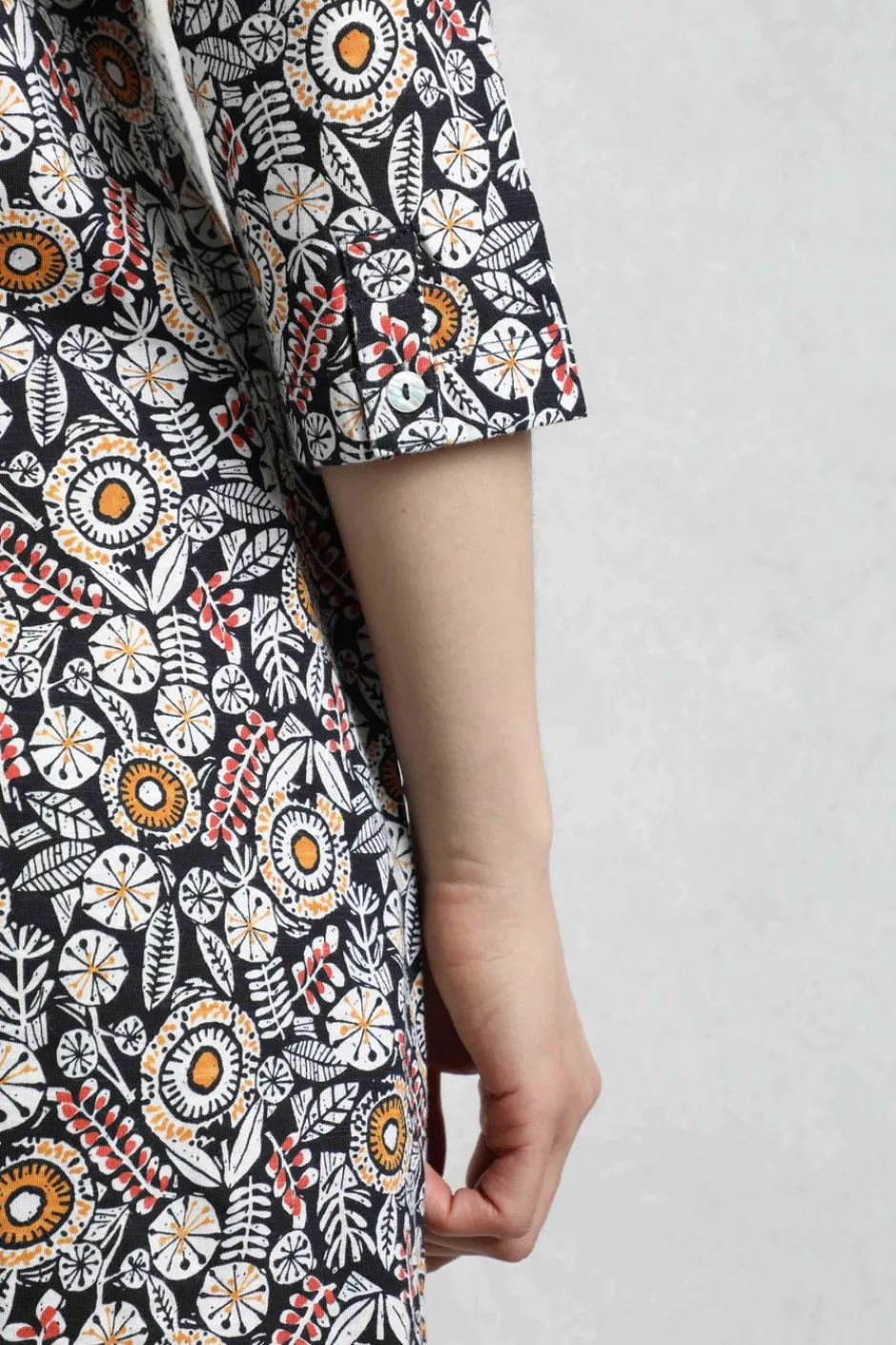 Weird Fish Tunics|Tops & T-Shirts|Ava Organic Cotton Printed Slub Tunic Navy
