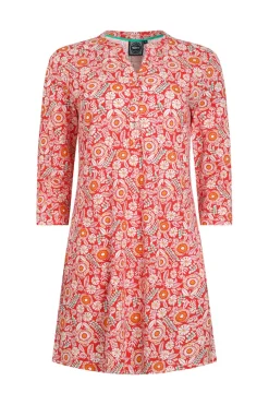 Weird Fish Tunics|Tops & T-Shirts|Ava Organic Cotton Printed Slub Tunic Tango Red