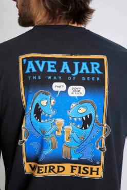 Weird Fish T-Shirts|Ave A Jar Back Print Artist T-Shirt Navy