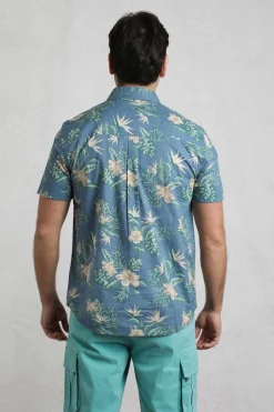 Weird Fish Shirts|Avondale Short Sleeve Printed Shirt Blue Mirage