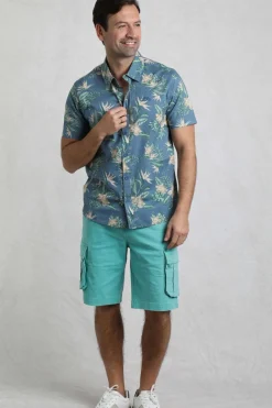 Weird Fish Shirts|Avondale Short Sleeve Printed Shirt Blue Mirage