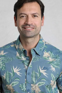 Weird Fish Shirts|Avondale Short Sleeve Printed Shirt Blue Mirage