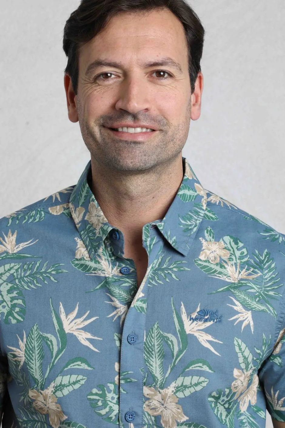 Weird Fish Shirts|Avondale Short Sleeve Printed Shirt Blue Mirage