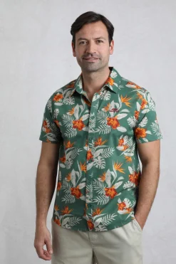 Weird Fish Shirts|Avondale Short Sleeve Printed Shirt Dusky Green