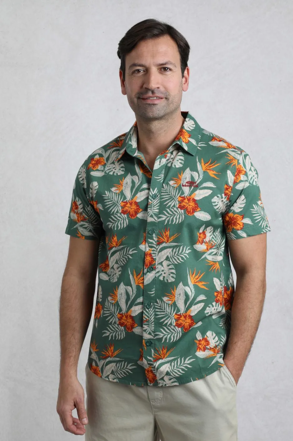 Weird Fish Shirts|Avondale Short Sleeve Printed Shirt Dusky Green