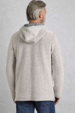 Weird Fish Sweatshirts & Hoodies|Bakersfield Button Neck Eco Macaroni Hoodie Ecru