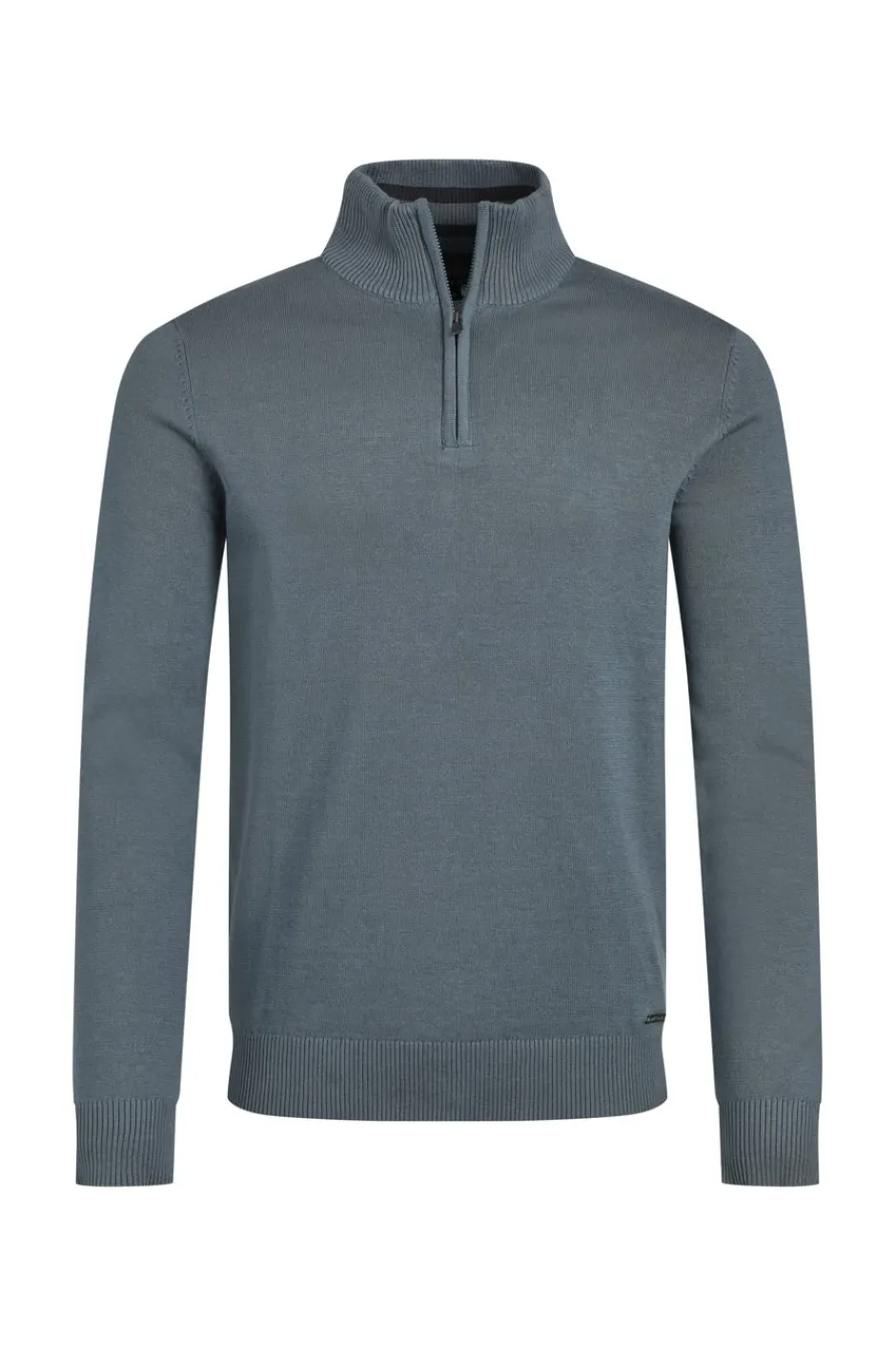 Weird Fish Jumpers & Knitwear|Baxter Fine Knit 1/4 Zip Jumper Blue Mirage