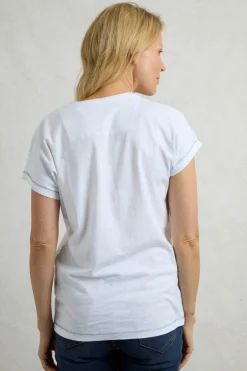 Weird Fish Tunics|Tops & T-Shirts|Beach Run Organic Cotton Front Print Graphic T-Shirt White