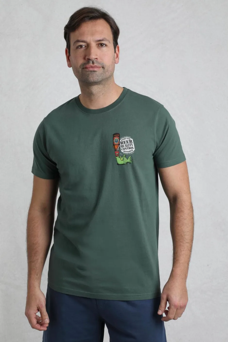 Weird Fish T-Shirts|Beer Offisher Back Print Artist T-Shirt Dusky Green