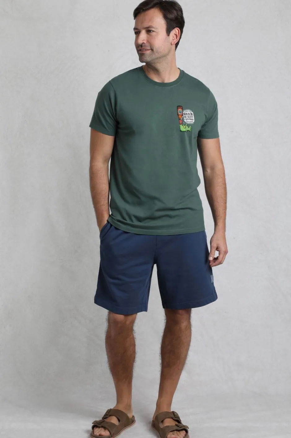 Weird Fish T-Shirts|Beer Offisher Back Print Artist T-Shirt Dusky Green