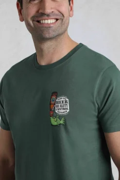 Weird Fish T-Shirts|Beer Offisher Back Print Artist T-Shirt Dusky Green