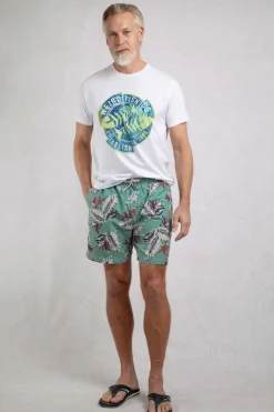 Weird Fish Shorts|Belukha Printed Swim Shorts Mineral Blue