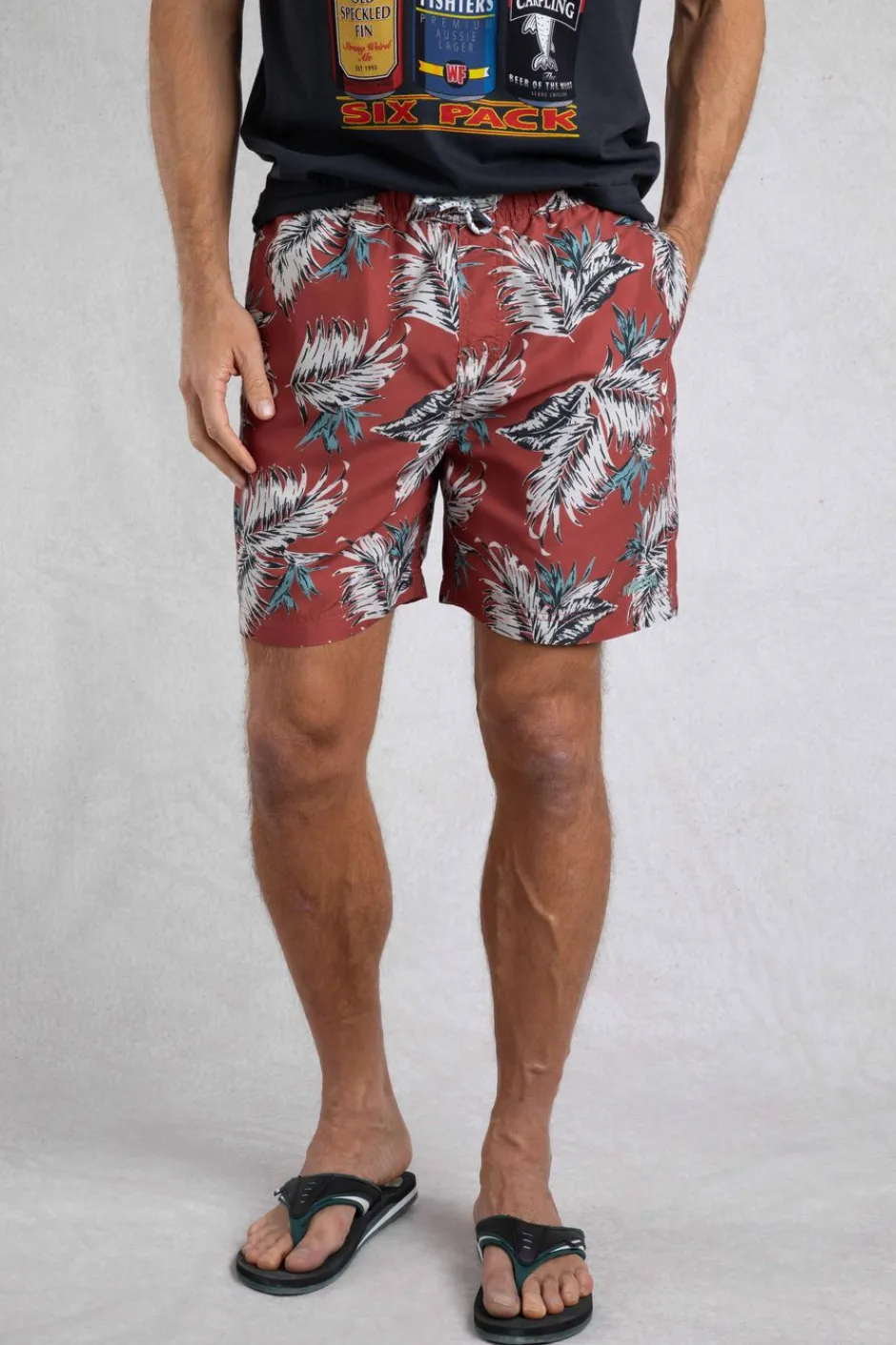 Weird Fish Shorts|Swimshorts & Changing Robes|Belukha Printed Swim Shorts Paprika