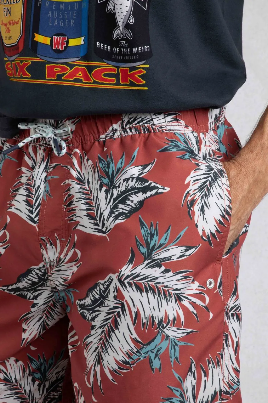 Weird Fish Shorts|Swimshorts & Changing Robes|Belukha Printed Swim Shorts Paprika