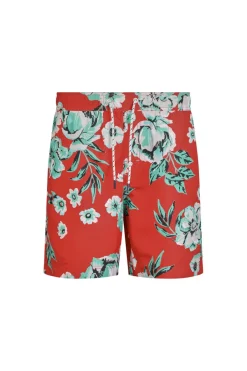 Weird Fish Shorts|Swimshorts & Changing Robes|Belukha Printed Swim Shorts Retro Red