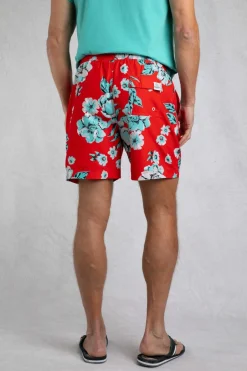 Weird Fish Shorts|Swimshorts & Changing Robes|Belukha Printed Swim Shorts Retro Red