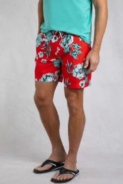 Weird Fish Shorts|Swimshorts & Changing Robes|Belukha Printed Swim Shorts Retro Red