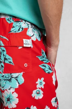 Weird Fish Shorts|Swimshorts & Changing Robes|Belukha Printed Swim Shorts Retro Red