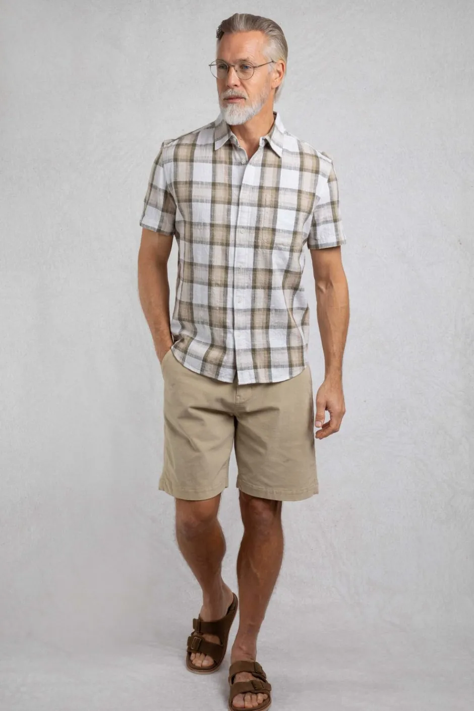 Weird Fish Shirts|Benjamin Textured Check Shirt Stone