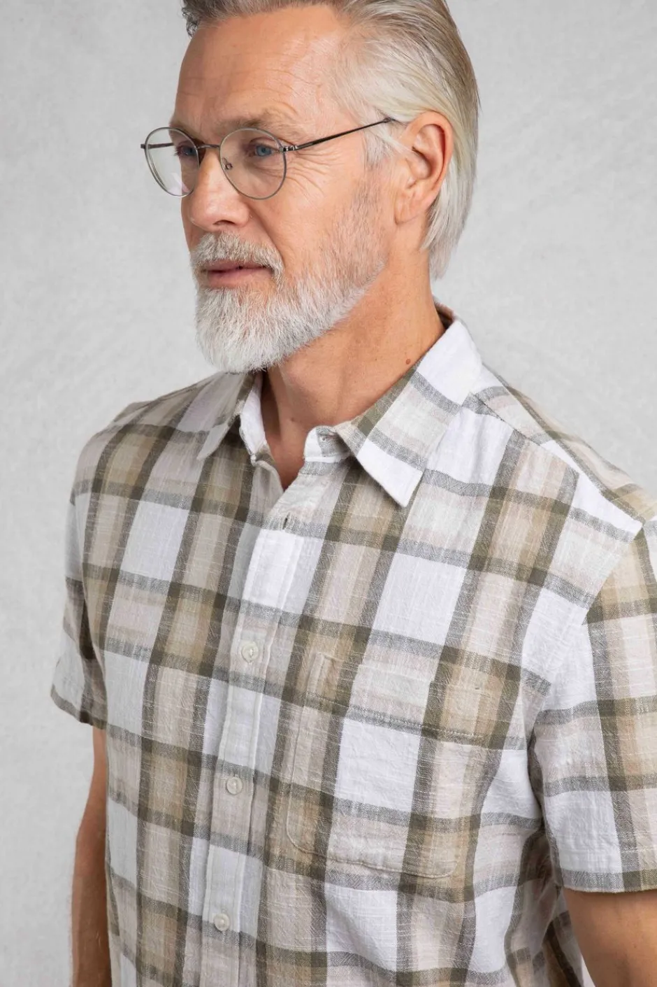 Weird Fish Shirts|Benjamin Textured Check Shirt Stone